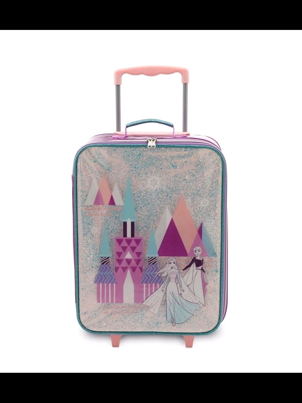 Disney Pink and Teal Frozen Rolling Carry-On Trolley Bag